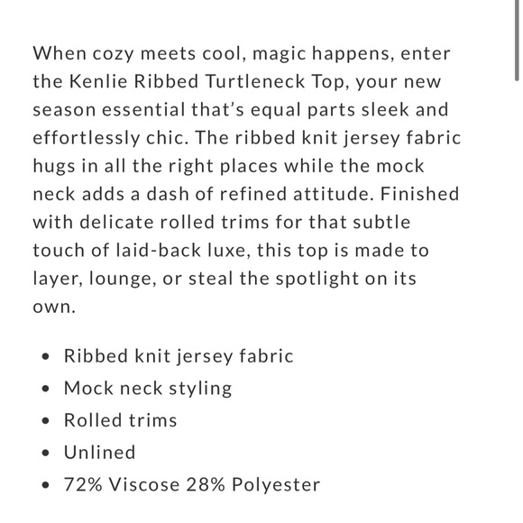 VICI Ribbed Turtleneck Top - Picture 5 of 6